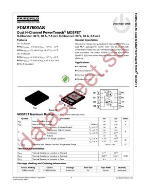 FDMS7600AS datasheet  